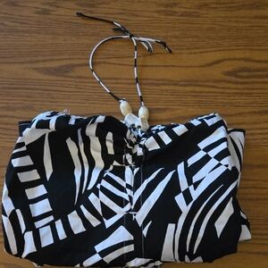 Black and White Halter Dress
